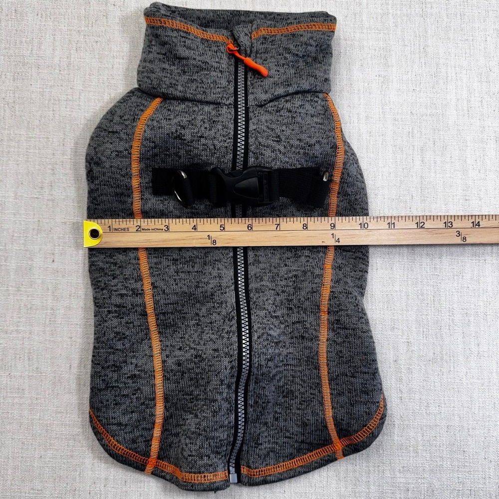 Dress Your Pet With Love Gray‎ Fleece Dog Sweater Vest Harness Zipper Large NEW - Picture 11 of 15